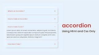 How To Make An Accordion With Html and Css Only | Neumorphism Design