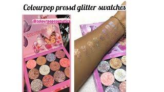Colourpop  pressed glitter swatches