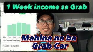 1 Week income sa Grab car || Kita sa grab ngayong 2023 || Malaki kita sa Grab Car