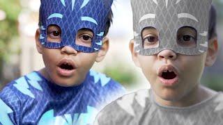 PJ Masks in Real Life: Catboy's BOO BOO Wrong Colors!  Halloween PJ Masks