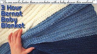 Bernat Blanket Yarn Crochet Pattern | Baby Bernat Yarn Blanket