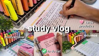 STUDY VLOG Produtivo | tarde de estudos | Estude comigo (study vlog narrado)