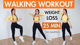 Walking workout for weight loss, 25 min standing abs, full body fat burningno jumping/ squat/ lunge