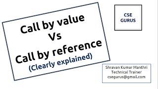 7. Call by value vs Call by reference || CSE GURUS