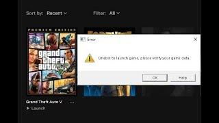 Unable to Launch your game, Please verify your game data GTAV Error Fixed [Grand Theft Auto V]