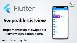 Flutter swipeable listview implementation for beginners | Swipe to dismiss | flutter coding