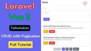 Laravel 11 & Vue.js CRUD with Pagination: Complete Step-by-Step Guide [HINDI]