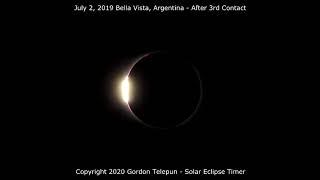 Baily's Beads - 2019 Solar Eclipse After 3rd Contact