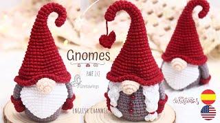 CHRISTMAS GNOMES AMIGURUMIS CROCHET FABRIC Part 2/2 - Tutorial Sub / GretaWings