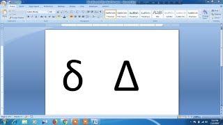 How to type delta symbol in word