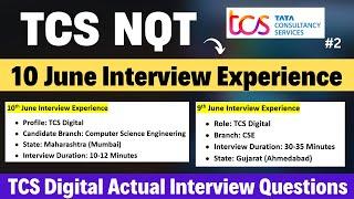 TCS 10th June Candidate Interview Experience | TCS Digital Interview Experience | 2 Different Exp.