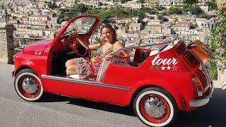 The funniest experience in our tours of Sicily - the ride by Vintage Fiat 500