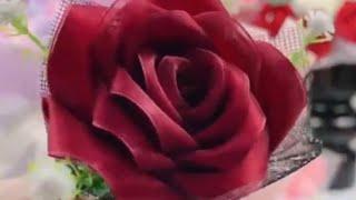 Amazing Ribbon Flower Work - How to make ribbon flowers - Easy Flower Making