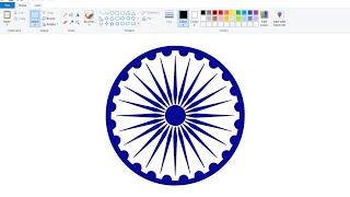 How to draw Ashoka Chakra in Ms Paint - Very Easy | अशोक चक्र कैसे बनाए.