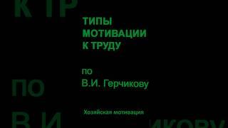 Хозяйский тип мотивации. Типы мотивации по В.И. Герчикову. #бизнес