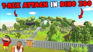 T-REX Attacked in MY DINOSAUR ZOO in Animal Revolt Battle Simulator with SHINCHAN and CHOP