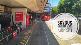 SkyBus - Melbourne City express, Southern Cross Station to Melbourne Airport - Upper deck view [4K]