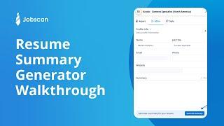 Resume Summary Generator Walkthrough | Jobscan