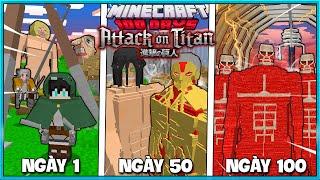 TÓM TẮT 100 NGÀY MINECRAFT ATTACK ON TITAN SIÊU KHÓ CÙNG NGƯỜI YÊU!!