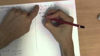 Solving simultaneous equations by substitution