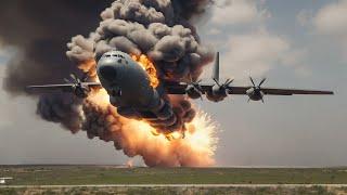 VOR 1 MINUTE! Ein russisches C-130-Flugzeug mit Munition wurde von einer ukrainischen Rakete abgesch