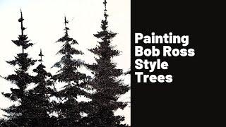 Painting Trees with a Fan Brush. Bob Ross Style Trees by certified Ross Instructor