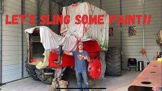 Let’s sling some paint and toss a tire!  The Massey 1800 gets one step closer!