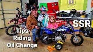 SSR Pitbike Oil Change & Tips for Beginners & Parents | SSR 70 Ride Review