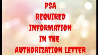 PSA AUTHORIZATION LETTER 2022