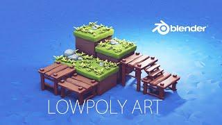 Lowpoly 3d Illustration in Blender 3D | Game Design | 3d Environment Design in Blender | Low poly 3d