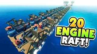 BUILDING 20 ENGINES ON MY RAFT! - NEW Raft Update!