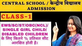 KVS Admission 2022-23 | EWS/SC/ST/OBC/SGC/DA Category के लिए आरक्षित सीट | Sony Sharma |