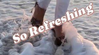 TRAMPLING on the beach #asmr #feet #crushing #asmrtapping #asmrsounds #heels #fypシ #remains #goddess