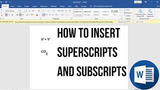 Insert Superscripts and Subscripts in Microsoft Word | ms word basic tools