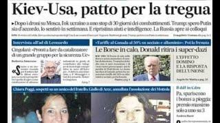 RASSEGNA STAMPA 12 MARZO 2025 QUOTIDIANI NAZIONALI ITALIANI  PRIME PAGINE DEI GIORNALI DI OGGI