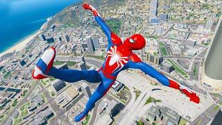 GTA 5 SPIDERMAN Bike Ragdolls Compilation (Ramp Jump, Falling, Car, Bike Stunt, Water Ragdoll)  #14