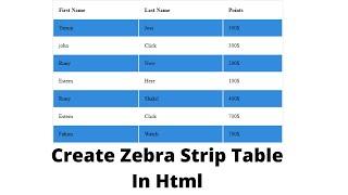 Create Zebra Strip Table In Html | Html Tutorial