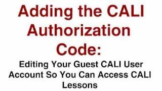 Editing Your cali.org Account To Include The Authorization Code