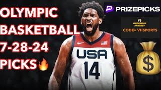 SUNDAY OLYMPIC BASKETBALL  PICKS| PRIZEPICKS 7-28-24 BEST PICKS