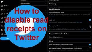 How to turn off read receipts in Twitter