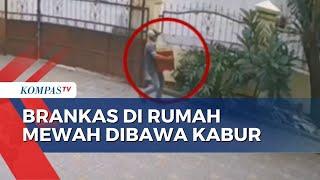 Terekam CCTV! Aksi 2 Pencuri Bawa Kabur Brankas dari Rumah Mewah di Ciracas, Jakarta Timur