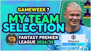 MY FPL GAMEWEEK 7 WILDCARD TEAM SELECTION | Fantasy Premier League Tips 2024/25