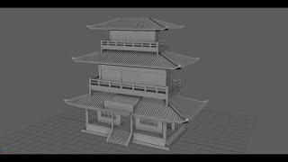 Temple time lapse build - Autodesk MAYA