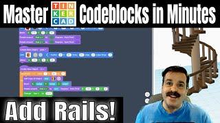 Spiral Stairs and a Rail in Codeblocks | Use as a part in Tinkercad