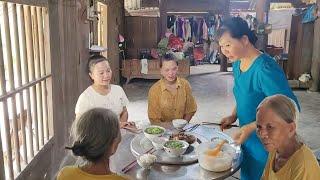 The mother-in-law gets upset when others eat with her