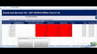 Excel tool for gstr 9 hsn symmary error autocalculation( English)