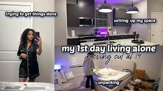 moving out alone at 19 | first day living alone in my first apartment | LexiVee