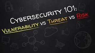 Cybersecurity 101: Vulnerability vs Threat vs Risk
