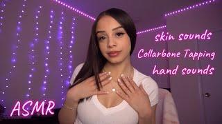 ASMR | DRY skin rubbing, FAST hand sounds/snaps + Collarbone Tapping 