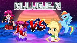 MBTG MUGEN: Nanashi Kimura and Reiko Hikari vs. Rainbow Dash and EQG Applejack (AI Match)